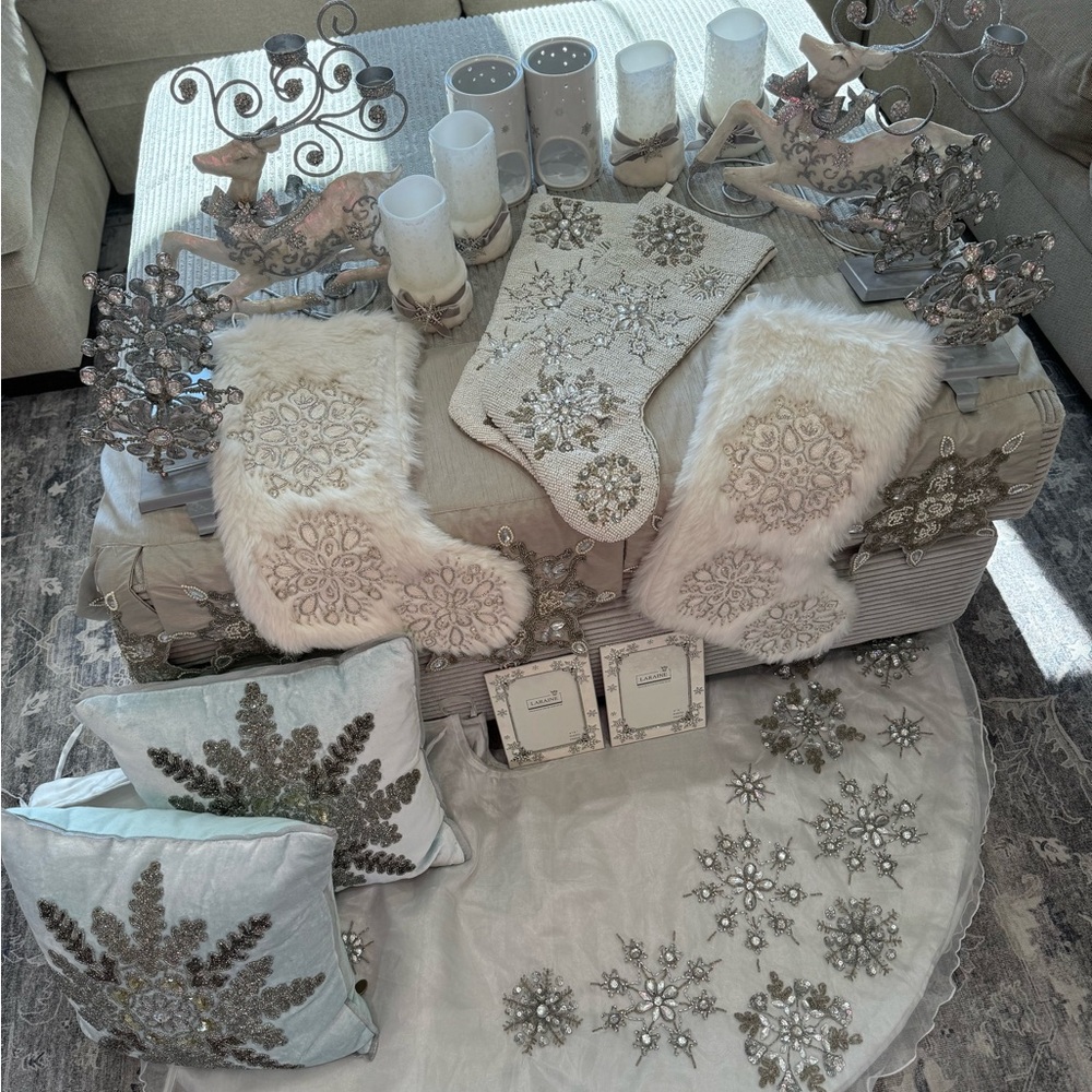 PIER ONE IMPORTS BEADED SNOWFLAKE CHRISTMAS LOT